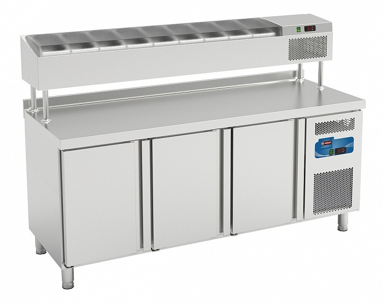 BGA3-06-L-UK || 3 Doors Counter Chiller with hole